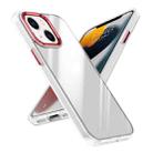 For iPhone 14 Plus Four-corner Shockproof TPU + PC Phone Case (Transparent Red) - 1