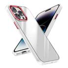 For iPhone 14 Pro Max Four-corner Shockproof TPU + PC Phone Case (Transparent Red) - 1