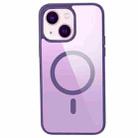 For iPhone 14 Plus Crystal Clear Series Magsafe Magnetic Phone Case  (Purple) - 1