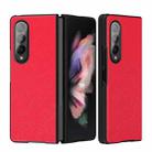 For Samsung Galaxy Z Fold4 5G Cross Pattern Foldable Protective Phone Case(Red) - 1