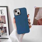 Liquid Silicone Electroplating + Flannel Phone Case For iPhone 14 Pro Max(Dark Blue) - 1