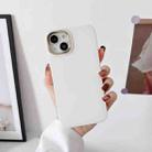 Liquid Silicone Electroplating + Flannel Phone Case For iPhone 14 Pro Max(White) - 1