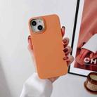 Liquid Silicone Electroplating + Flannel Phone Case For iPhone 14 Pro(Orange) - 1