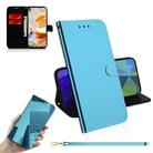 For LG K61 Lmitated Mirror Surface Horizontal Flip Leather Case with Holder & Card Slots & Wallet & Lanyard(Blue) - 1