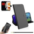 For LG K61 Lmitated Mirror Surface Horizontal Flip Leather Case with Holder & Card Slots & Wallet & Lanyard(Black) - 1