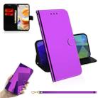 For LG K61 Lmitated Mirror Surface Horizontal Flip Leather Case with Holder & Card Slots & Wallet & Lanyard(Purple) - 1