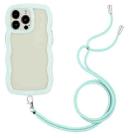 For iPhone 13 Pro Lanyard Candy Color Wave TPU Clear PC Phone Case (Green) - 1