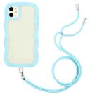 For iPhone 11 Lanyard Candy Color Wave TPU Clear PC Phone Case (Blue) - 1