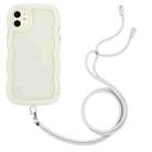 For iPhone 11 Lanyard Candy Color Wave TPU Clear PC Phone Case (White) - 1