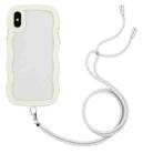 For iPhone X / XS Lanyard Candy Color Wave TPU Clear PC Phone Case(White) - 1