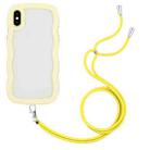 For iPhone X / XS Lanyard Candy Color Wave TPU Clear PC Phone Case(Yellow) - 1