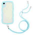 For iPhone XR Lanyard Candy Color Wave TPU Clear PC Phone Case(Blue) - 1