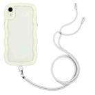 For iPhone XR Lanyard Candy Color Wave TPU Clear PC Phone Case(White) - 1