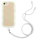 For iPhone SE 2022 / SE 2020 / 8 / 7 Lanyard Candy Color Wave TPU Clear PC Phone Case(White) - 1