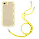 For iPhone SE 2022 / SE 2020 / 8 / 7 Lanyard Candy Color Wave TPU Clear PC Phone Case(Yellow) - 1