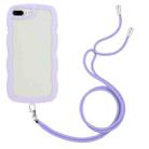 Lanyard Candy Color Wave TPU Clear PC Phone Case For iPhone 8 Plus / 7 Plus(Purple) - 1