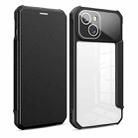 For iPhone 14 Magnetic Flip Leather Phone Case (Black) - 1