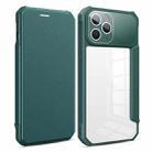 For iPhone 14 Pro Magnetic Flip Leather Phone Case(Dark Green) - 1