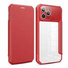 For iPhone 14 Pro Max Magnetic Flip Leather Phone Case (Red) - 1