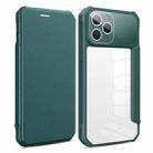 For iPhone 14 Pro Max Magnetic Flip Leather Phone Case (Dark Green) - 1