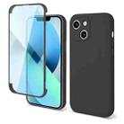 For iPhone 14 Plus Imitation Liquid Silicone 360 Full Body Phone Case (Black) - 1