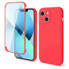 For iPhone 14 Plus Imitation Liquid Silicone 360 Full Body Phone Case (Red) - 1