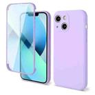 For iPhone 14 Plus Imitation Liquid Silicone 360 Full Body Phone Case (Purple) - 1