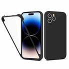 For iPhone 14 Pro Imitation Liquid Silicone 360 Full Body Phone Case(Black) - 1