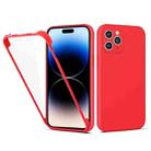 For iPhone 14 Pro Max Imitation Liquid Silicone 360 Full Body Phone Case (Red) - 1