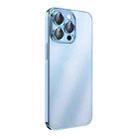 For iPhone 14 Plus Plating Frosted Hardware Shockproof Phone Case (Blue) - 1