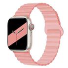 Reverse Buckle Magnetic Silicone Watch Band For Apple Watch Ultra 49mm / Series 8&7 45mm / SE 2&6&SE&5&4 44mm / 3&2&1 42mm(Pink) - 1