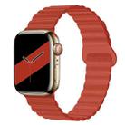 Reverse Buckle Magnetic Silicone Watch Band For Apple Watch Ultra 49mm / Series 8&7 45mm / SE 2&6&SE&5&4 44mm / 3&2&1 42mm(Red) - 1