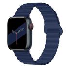 Reverse Buckle Magnetic Silicone Watch Band For Apple Watch Ultra 49mm&Watch Ultra 2 49mm / Series 9&8&7 45mm / SE 3&SE 2&6&SE&5&4 44mm / 3&2&1 42mm(Blue) - 1