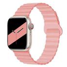 Reverse Buckle Magnetic Silicone Watch Band For Apple Watch Series 9&8&7 41mm / SE 3&SE 2&6&SE&5&4 40mm / 3&2&1 38mm(Pink) - 1