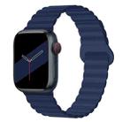 Reverse Buckle Magnetic Silicone Watch Band For Apple Watch Series 8&7 41mm / SE 2&6&SE&5&4 40mm / 3&2&1 38mm(Blue) - 1
