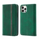 For iPhone 14 Pro Max Splicing Skin Feel Magnetic Leather Phone Case (Green) - 1