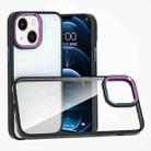 For iPhone 14 Colorful Metal Lens Ring Phone Case (Black) - 1