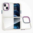 For iPhone 14 Plus Colorful Metal Lens Ring Phone Case (White) - 1