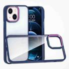 For iPhone 14 Plus Colorful Metal Lens Ring Phone Case (Blue) - 1
