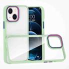 For iPhone 14 Plus Colorful Metal Lens Ring Phone Case (Green) - 1