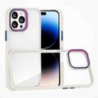 For iPhone 14 Pro Max Colorful Metal Lens Ring Phone Case (White) - 1