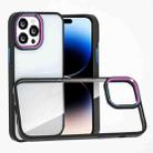 For iPhone 14 Pro Max Colorful Metal Lens Ring Phone Case (Black) - 1