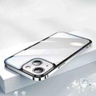 For iPhone 14 Plus HD Transparent Glass Phone Case (Silver) - 1