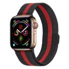 Milanese Stainless Steel Watch Band For Apple Watch Ultra 49mm&Watch Ultra 2 49mm / Series 9&8&7 45mm / SE 3&SE 2&6&SE&5&4 44mm / 3&2&1 42mm(Black Red Black) - 1