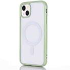 For iPhone 14 2 in 1 Colorful Frame Transparent Magnetic Phone Case (Green) - 1