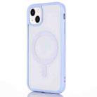 For iPhone 14 2 in 1 Colorful Frame Transparent Magnetic Phone Case (Light Blue) - 1