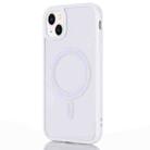 For iPhone 14 Plus 2 in 1 Colorful Frame Transparent Magnetic Phone Case (White) - 1