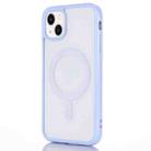 For iPhone 14 Plus 2 in 1 Colorful Frame Transparent Magnetic Phone Case (Light Blue) - 1