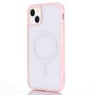 For iPhone 14 Plus 2 in 1 Colorful Frame Transparent Magnetic Phone Case (Pink) - 1