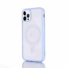 For iPhone 14 Pro Max 2 in 1 Colorful Frame Transparent Magnetic Phone Case (Light Blue) - 1